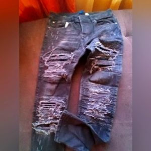Men Rip Black Jeans